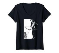 Womens The Last of Us Ellie Bow Black and White Video Game V-Neck T-Shirt
