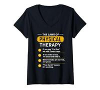 Womens The Laws of Physical Therapy Motivation for PT V-Neck T-Shirt