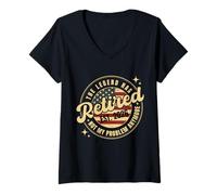 Womens The Legend Has Retired 2026 Not My Problem Anymore US Flag V-Neck T-Shirt