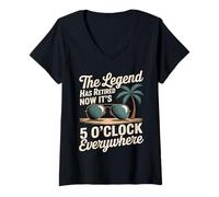 Womens The Legend Has Retired Now It's 5o'clock Everywhere Retired V-Neck T-Shirt