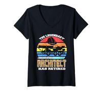 Womens The Legendary Construction Architect Has Retired Present V-Neck T-Shirt