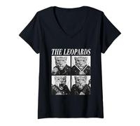 Womens The Leopards Rockers Cool Animals Rock Music Emo Punk Band V-Neck T-Shirt
