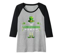 Womens The Leprechauns Made Me Do It Funny St. Patrick’s Day Raglan Baseball Tee