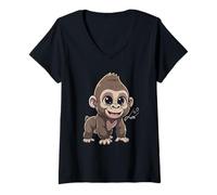 Womens The Little Gorilla | First Release V-Neck T-Shirt