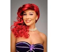 Womens The Little Mermaid Style Red Wavy Fancy Dress Ariel Wig