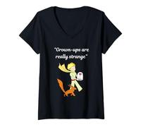 Womens The Little Prince Quote T-Shirt - Retro Book Lover Tee V-Neck T-Shirt
