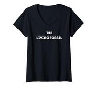 Womens The Living Fossil - joke and funny old person present V-Neck T-Shirt