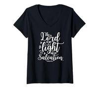 Women's The Lord is My Light and My Salvation Psalm 27:1 V-Neck T-Shirt