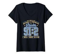 Womens The Lord is My Refuge & Fortress - Psalm 91:2 V-Neck T-Shirt
