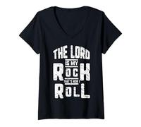 Womens The Lord Is My Rock This Dad Prays V-Neck T-Shirt