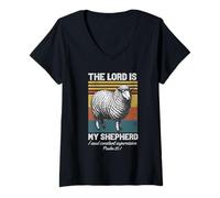 Women's The Lord is My Shepherd I Need Constant Supervision Faith V-Neck T-Shirt