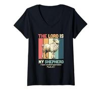 Women's The Lord is My Shepherd I Need Constant Supervision Faith V-Neck T-Shirt