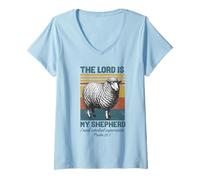 Women's The Lord is My Shepherd I Need Constant Supervision Faith V-Neck T-Shirt