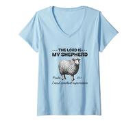 Women's The Lord is My Shepherd I Need Constant Supervision Faith V-Neck T-Shirt
