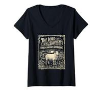 Women's The Lord is My Shepherd I Need Constant Supervision V-Neck T-Shirt