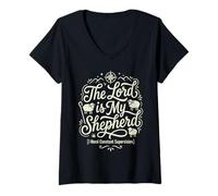 Women's The Lord is My Shepherd I Need Constant Supervision V-Neck T-Shirt