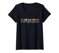Women's The Lord is My Shepherd I Need Constant Supervision V-Neck T-Shirt