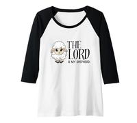Womens The Lord is My Shepherd Psalm 23 Sheep Lamb Raglan Baseball Tee