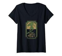 Womens The Lord of the Rings Green Dragon Tavern V-Neck T-Shirt
