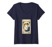 Womens The Lovers II Star Crossed in Light Christmas Tarot V-Neck T-Shirt