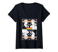 Womens The Lovers Tarot Card Art V-Neck T-Shirt