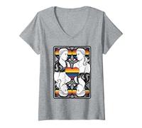 Womens The Lovers Tarot Card Art V-Neck T-Shirt