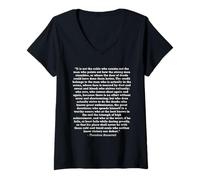 Womens The Man in The Arena Theodore Roosevelt Quote V-Neck T-Shirt