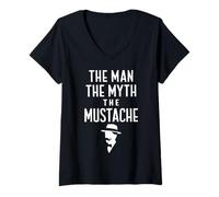 Women's The Man The Myth The Mustache V-Neck T-Shirt