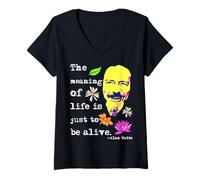 Womens The Meaning of Life is Just to Be Alive | Alan Watts V-Neck T-Shirt