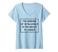 Womens The Measure Of Intelligence Is The Ability To Change V-Neck T-Shirt