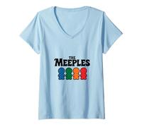 Womens The Meeples Boardgame Board Gamer Fan V-Neck T-Shirt