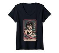 Womens The Meltdown Tarot Crying Bathtub Girl Design V-Neck T-Shirt