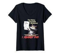 Womens The Menu Includes Whatever I Meowed For V-Neck T-Shirt