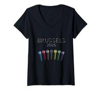 Women's The Mic Rainbow Purple Wave Brussels 2026 V-Neck T-Shirt