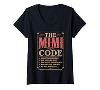 Women's The Mimi Code Bedtime is Whenever The Answer is Always Moms V-Neck T-Shirt