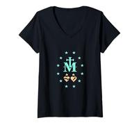Womens The Miraculous Medal Protects us from All Evil V-Neck T-Shirt