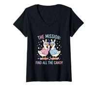 Women's The Mission Find All The Candy Easter V-Neck T-Shirt