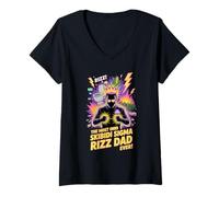 Womens The Most Ohio Skibidi Sigma Rizz Dad Ever V-Neck T-Shirt