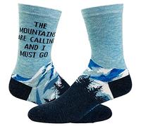Women's The Mountains Are Calling And I Must Go Socks Funny Outdoor Camping Adventure Hiking Footwear