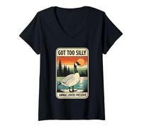 Womens The National Sillylands Park Vintage Goose Tee V-Neck T-Shirt