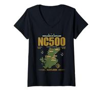 Womens The NC500, Scotland Route The North Coast Highlands Trip V-Neck T-Shirt