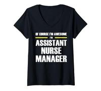 Women's The New Awesome Assistant Nurse Manager V-Neck T-Shirt