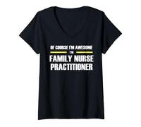 Women's The New Awesome Family Nurse Practitioner V-Neck T-Shirt