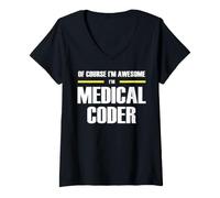 Women's The New Awesome Medical Coder V-Neck T-Shirt
