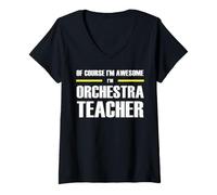 Women's The New Awesome Orchestra Teacher V-Neck T-Shirt