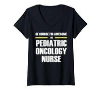 Women's The New Awesome Pediatric Oncology Nurse V-Neck T-Shirt