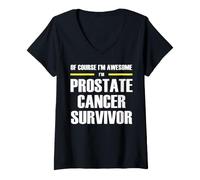 Women's The New Awesome Prostate Cancer Survivor V-Neck T-Shirt