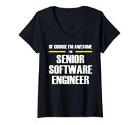 Women's The New Awesome Senior Software Engineer V-Neck T-Shirt