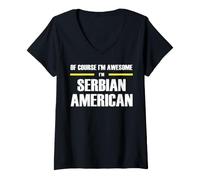 Women's The New Awesome Serbian American V-Neck T-Shirt
