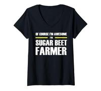 Women's The New Awesome Sugar Beet Farmer V-Neck T-Shirt